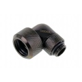 Alphacool Eiszapfen 16mm HardTube Compression Fitting 90degree Rotary G1/4 for rigid tubes - knurled - Deep Black