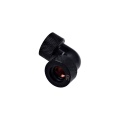 Alphacool HT 13mm HardTube Compression Fitting 90degree L-connector for for rigid tubes - knurled - Deep Black