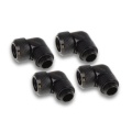 Alphacool Icicle 13mm HardTube compression fitting 90° rotatable G1/4 for Acryl/Brass tubes - 4pcs Set Deep Black
