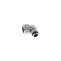 Alphacool Eiszapfen 16mm HardTube Compression Fitting 90degree Rotary G1/4 for rigid tubes - knurled - Chrome