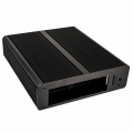 Akasa Euler M Fanless Mini-ITX Case, 80W PSU, OEM - black