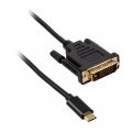 Akasa Type C adapter cable to DVI - black
