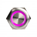 DimasTech Vandalism push button 25mm, Silverline Ring - RGB
