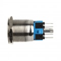 DimasTech vandalism switches / buttons 22mm - Silver Line - blue