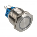 DimasTech vandalism switches / buttons 25mm - Silver Line - white