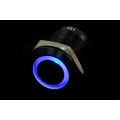 Phobya push-button vandalism-proof / bell push 16mm aluminum black, blue ring lighting 5pin