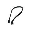 Phobya SATA 3.0 connection cable angled with safety latch 45cm - black sleeved