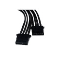 Phobya Y-Cable 4Pin to 2x 4Pin Single Sleeved 20cm - Black