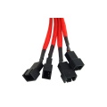 Phobya Y-cable 3Pin Molex to 3x 3Pin Molex 60cm - UV red