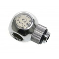 Bitspower T-Adapter 1/4 to 2 x Female 1/4 inch - Rotating, Shiny Silver