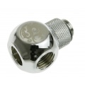 Bitspower TII Adapter 1/4 to 3 x Female 1/4 inch - Rotating, Shiny Silver
