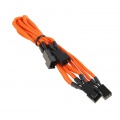 BitFenix 3-pin to 3 x 3-pin adapter 60cm - sleeved orange / black