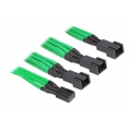 BitFenix 3-pin to 3 x 3-pin adapter 60cm - sleeved green / black