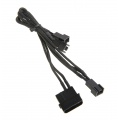 BitFenix Molex to 3x 3-pin adapter 20cm - sleeved black / black