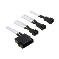 BitFenix Molex to 3x 3-pin adapter 20cm - sleeved white / black