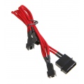 BitFenix Molex to 3x 3-pin adapter 20cm - sleeved red / black
