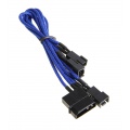 BitFenix Molex to 3x 3-pin adapter 20cm - sleeved blue / black