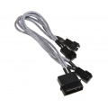 BitFenix Molex to 3x 3-pin adapter 20cm - sleeved silver / black