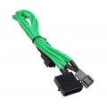 BitFenix Molex to 3x 3-pin adapter 20cm - sleeved green / black
