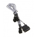 BitFenix 3x Molex to 3 pin adapter 7V 20cm - sleeved silver / black
