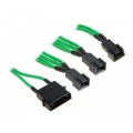 BitFenix 3x Molex to 3 pin adapter 7V 20cm - sleeved green / black