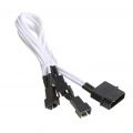 BitFenix 3x Molex to 3 pin adapter 5V 20cm - sleeved white / black