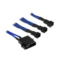 BitFenix 3x Molex to 3 pin adapter 5V 20cm - sleeved blue / black