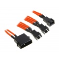BitFenix 3x Molex to 3 pin adapter 5V 20cm - sleeved orange / black