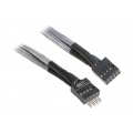 BitFenix internal USB extension 30cm - sleeved silver / black