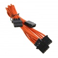 BitFenix 4-pin Molex to 3x Molex adapter 55cm - sleeved orange / black