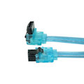 mod/smart SATA III tv cable 60cm angled connectort. UV Blue.  with safety latch